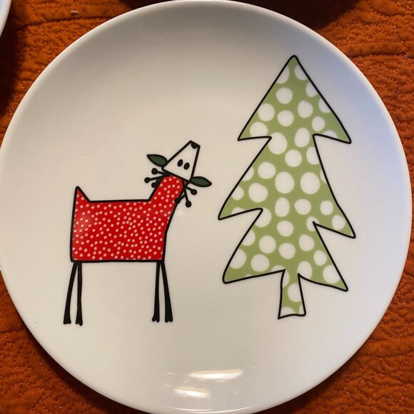 BIA Cordon Bleu – 2007 Set of 4 Porcelain Christmas Plates (Reindeer & Trees) - Picture 5 of 10